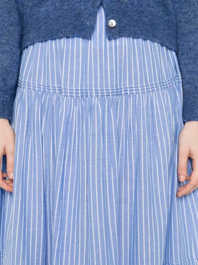 Doen Striped Tiered Skirt In Blue