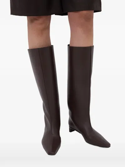 Loulou De Saison Haven Leather Boots In Animal Print