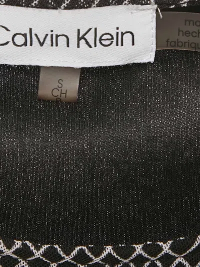 Pre-owned Calvin Klein Vintage Mesh Print Top In Black