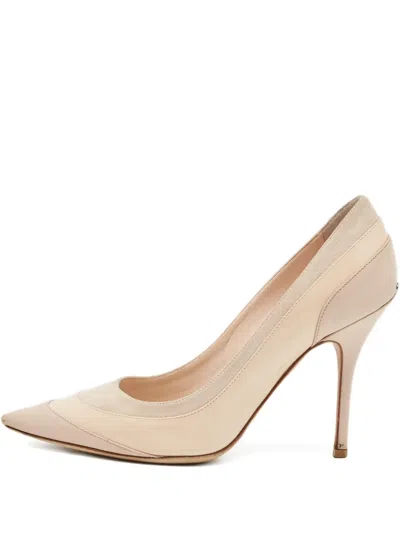 Pre-owned Dior Beige Patent-leather Point-toe Pumps In Neutral