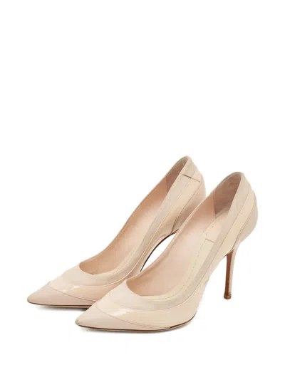 Pre-owned Dior Beige Patent-leather Point-toe Pumps In Neutral