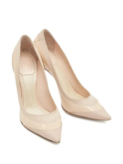 Pre-owned Dior Beige Patent-leather Point-toe Pumps In Neutral