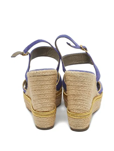 Pre-owned Versace Suede Sandals In Blue