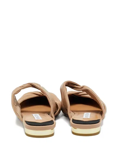 Pre-owned Aquazzura Twist-cap-toe Mules In Neutral