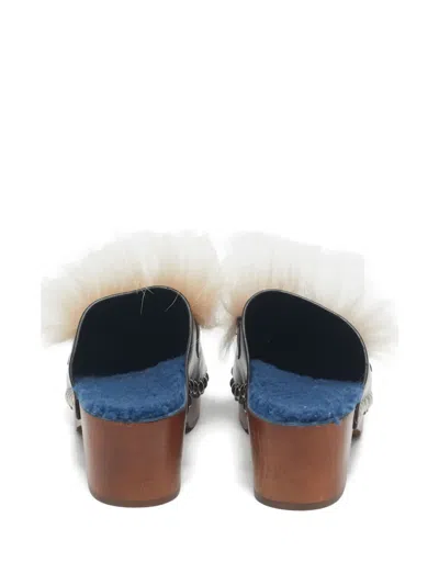 Pre-owned Fendi Moonster Clogs In Black