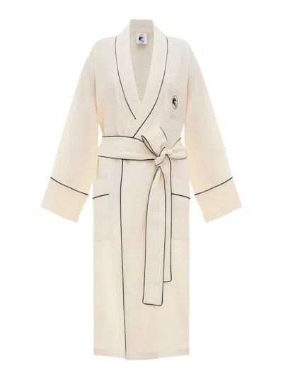 Sleeper Paros Piped Robe In Neutral