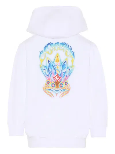Casablanca Graphic-print Long-sleeve Hoodie In White