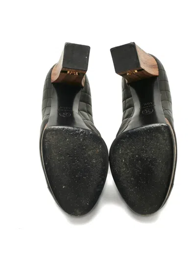 Pre-owned Chanel Quilted Lace-up Pumps In Black