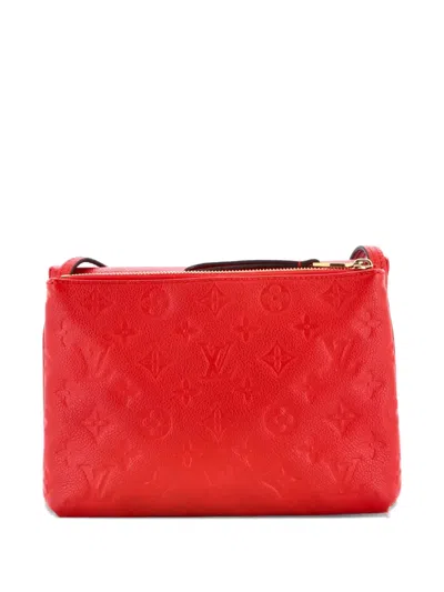 Pre-owned Louis Vuitton Twice Handbag Monogram Empreinte Leather Crossbody Bag In Red