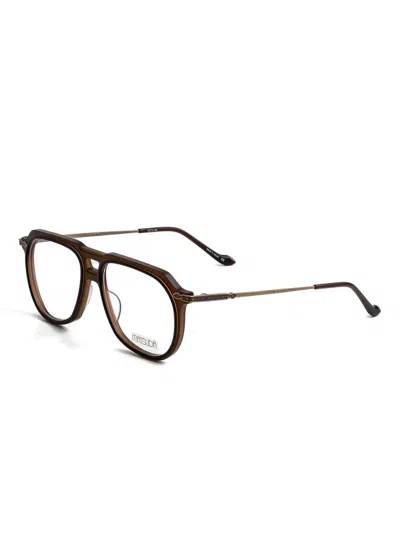 Matsuda Pilot-frame Glasses In Brown