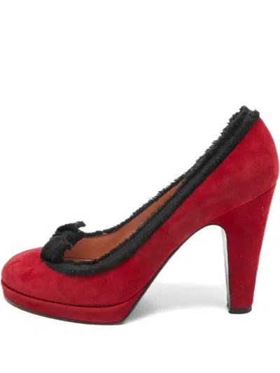 Pre-owned Marc By Marc Jacobs Platform Suede Pumps In Red