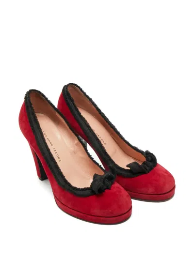 Pre-owned Marc By Marc Jacobs Platform Suede Pumps In Red