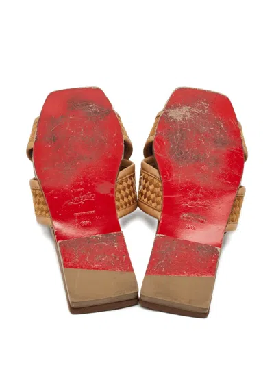 Pre-owned Christian Louboutin Crossimule Sandals In Brown