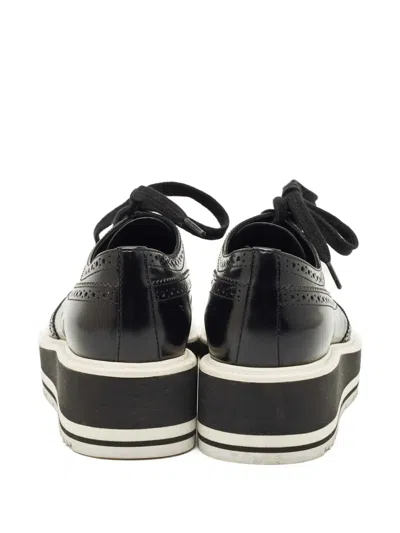 Pre-owned Prada Lace-up Platform Sneakers In Black