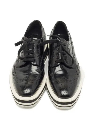 Pre-owned Prada Lace-up Platform Sneakers In Black