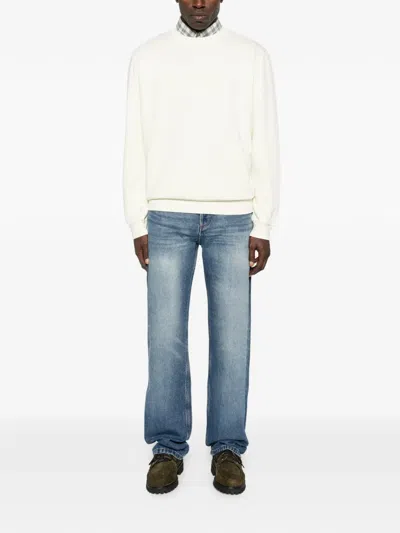 Apc Crew Neck Long-sleeved Sweatshirt In White