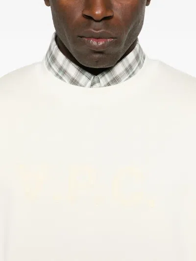 Apc Crew Neck Long-sleeved Sweatshirt In White