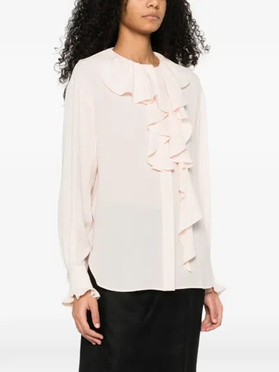 Alexander Mcqueen Ruffled Shirt In Animal Print