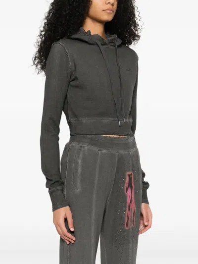 Diesel F-slimmy Hoodie In Gray