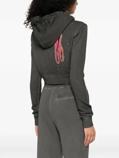 Diesel F-slimmy Hoodie In Gray