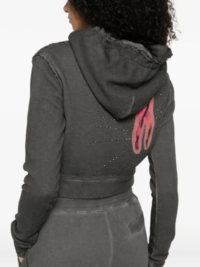 Diesel F-slimmy Hoodie In Gray