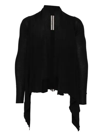 Rick Owens Asymmetric Cardigan In Black