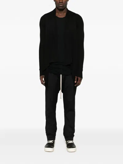 Rick Owens Asymmetric Cardigan In Black
