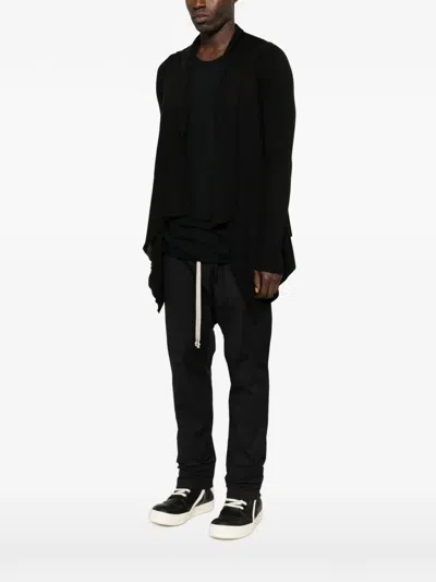 Rick Owens Asymmetric Cardigan In Black
