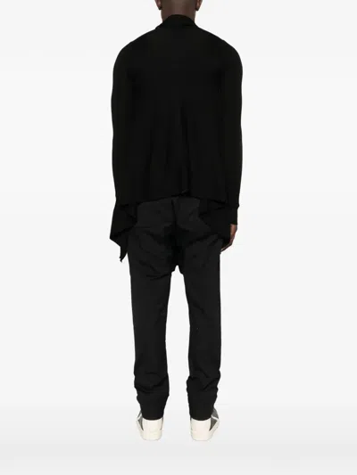 Rick Owens Asymmetric Cardigan In Black