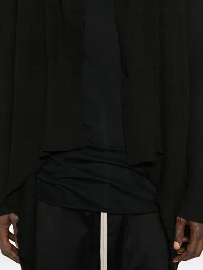 Rick Owens Asymmetric Cardigan In Black