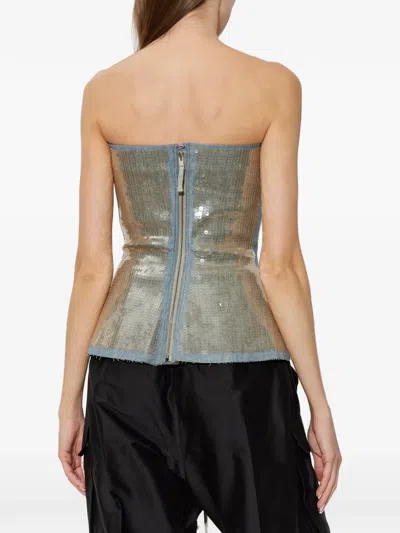 Rick Owens Sequin Panelled Top In Multi