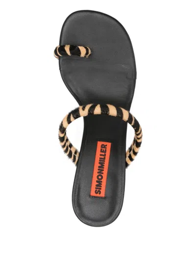 Simon Miller Zebra-pattern Sandals In Black