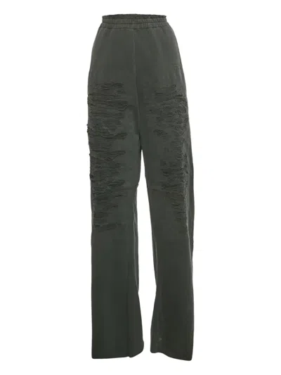 Pre-owned Maison Margiela Distressing Trousers In Green