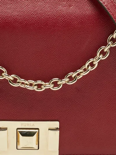 Pre-owned Furla Mimi Leather Shoulder Bag In Red