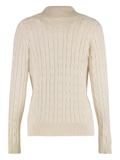 Ralph Lauren Cable-knit Shawl-lapel Cardigan In Neutral