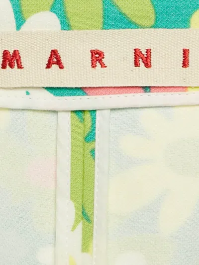 Pre-owned Marni Floral-print Fitted Jacket In Green