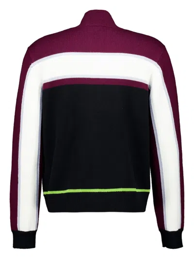 Casablanca Stripe Appliqué Jacket In Burgundy