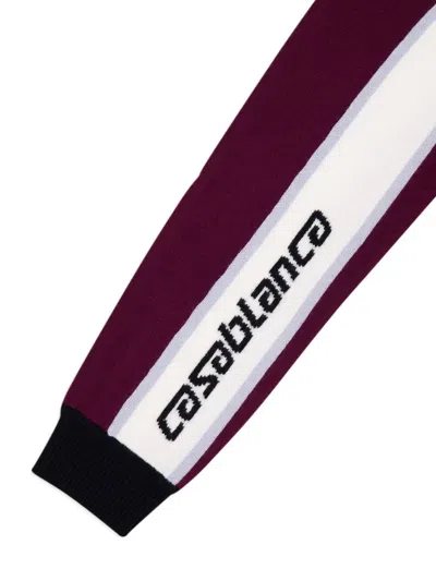 Casablanca Stripe Appliqué Jacket In Burgundy