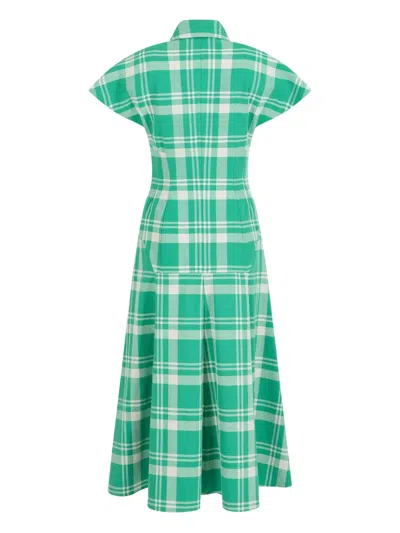 Rosie Assoulin Blazer Plaid Midi Dress In Green