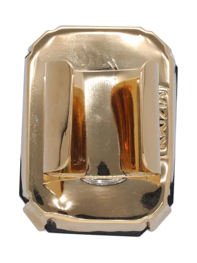 Pre-owned Krizia Gemstone Adjustable Ring In Black