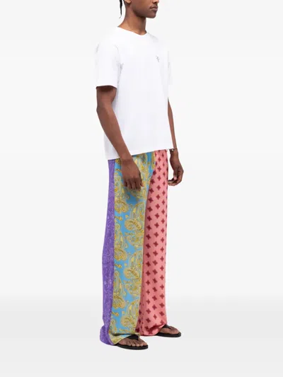 Donde Esteban Paisley Patchwork Trousers In Pink