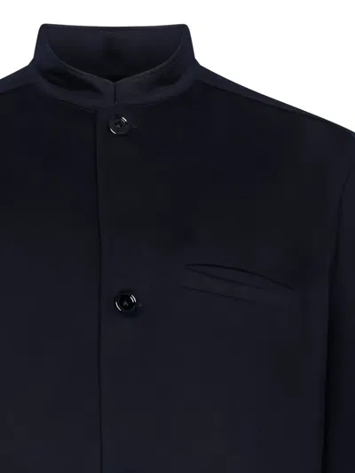 Franzese Collection Button Collared Jacket In Blue