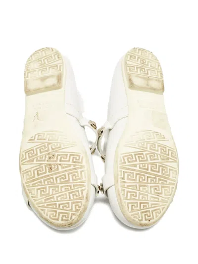 Pre-owned Versace Medusa Ballet Flats In White