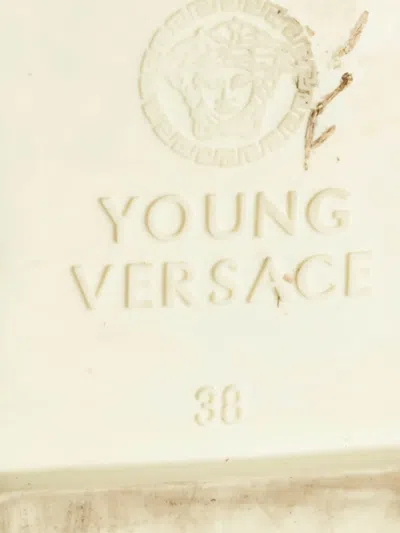 Pre-owned Versace Medusa Ballet Flats In White