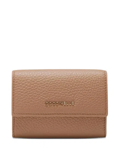 Coccinelle Leather Cardholder In Brown