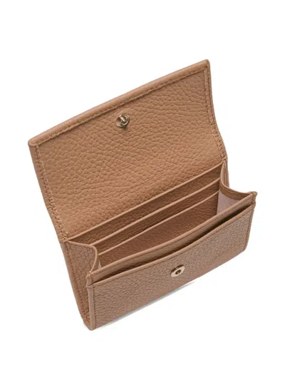 Coccinelle Leather Cardholder In Brown