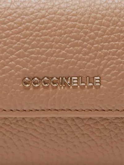 Coccinelle Leather Cardholder In Brown