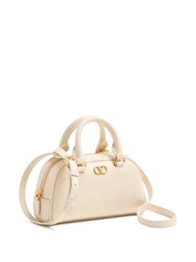 Valentino Mini Bowling Logo Tote Bag In Neutral