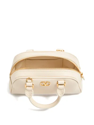Valentino Mini Bowling Logo Tote Bag In Neutral