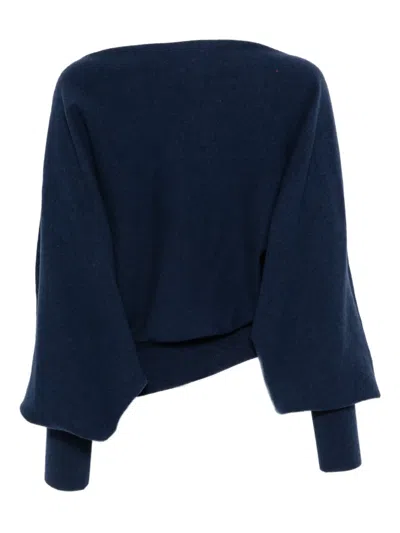 Alberta Ferretti Twisted Sweater In Blue